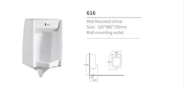 S P Trap Wall Hung Urinal Bowl Ceramic Bathroom Sanitary Ware