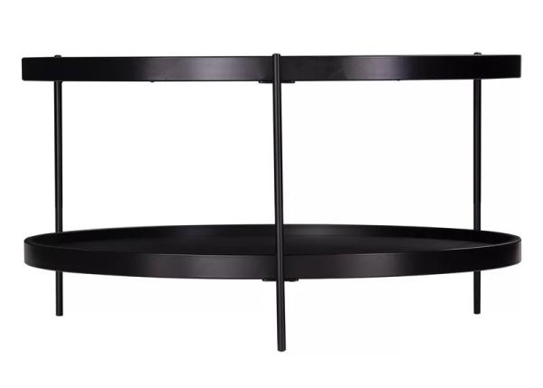 Modern Apartment Wooden Iron Round Coffee Table Loose Furniture Black White