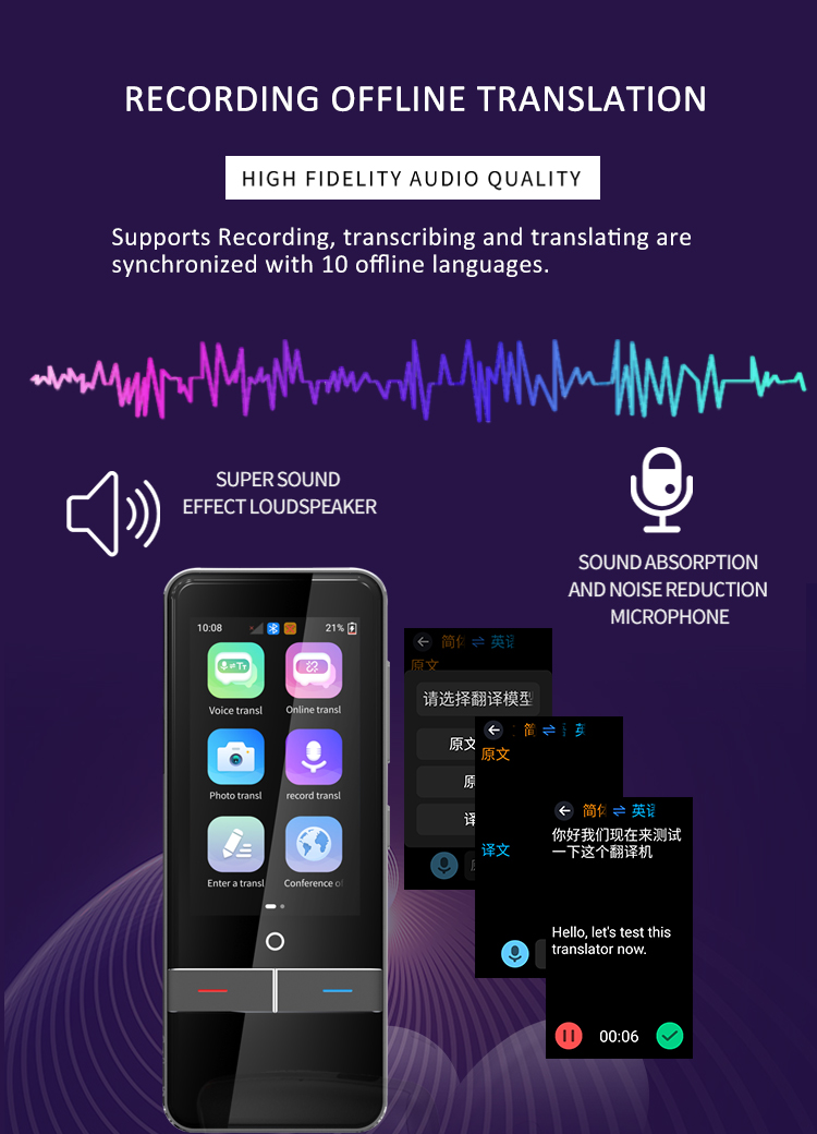 Smart Electronic Language Translator Device For English French German Spanish Italian Dutch