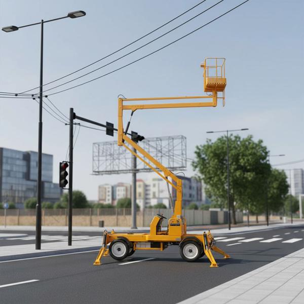 50 Towable Boom Lift Platform For Residential Roofing Installation UKCA Certificated