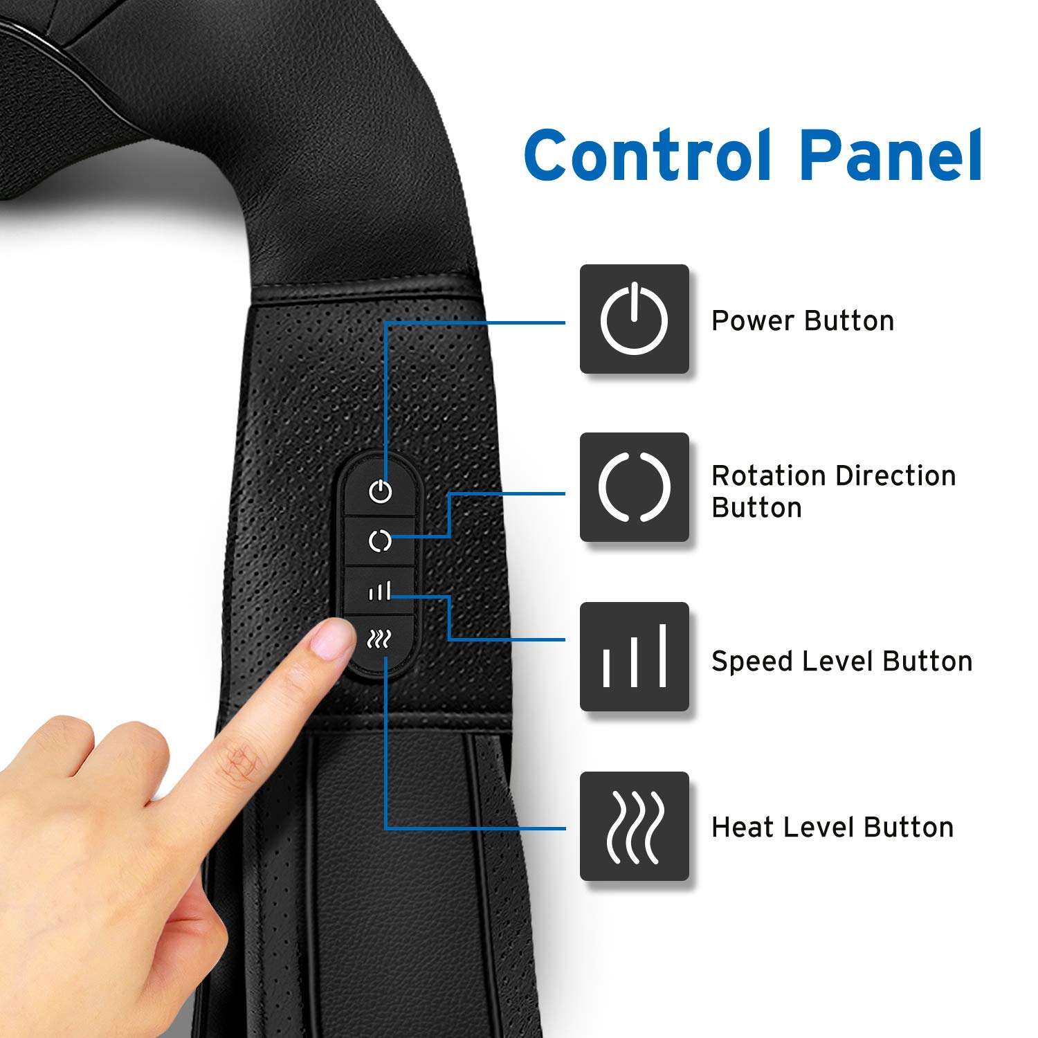 6D 6Head Mini Relief Multi-Modes Portable Heating Neck Massager Intelligent Tapping Neck Shoulder Massager