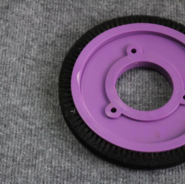 Customized Stenter Machine Parts Brush Wheel Purple Plastic Body Mixed Bristle Pig Hair 8 Holes