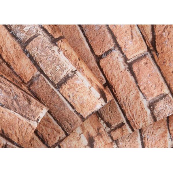 White and Red Brick Wallpaper for Walls / Non woven Brick Embossed Wallpaper ISO