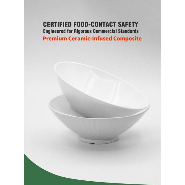 Shatterproof Classic Smooth Commercial Hat-Shaped Bowl for Restaurants & Bistro | FDA Safe Ceramic-Infused Composite Pasta Soup Plate Bowl