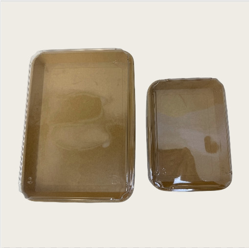 Food Grade Eco-Friendly Kraft Paper Food Packaging Disposable Cardboard Paper Takeaway Container For Sushi