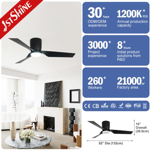 Low Profile Ceiling Fan with Safety Remote Control and 3 Color LED Light by 1stshine