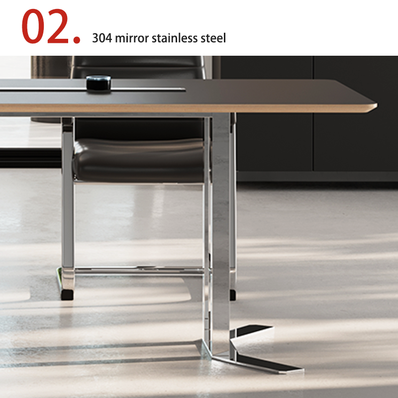 customization High-end fashion conference table: FENIX fingerprint-free fireproof board, steel frame design, plenty of skin touch