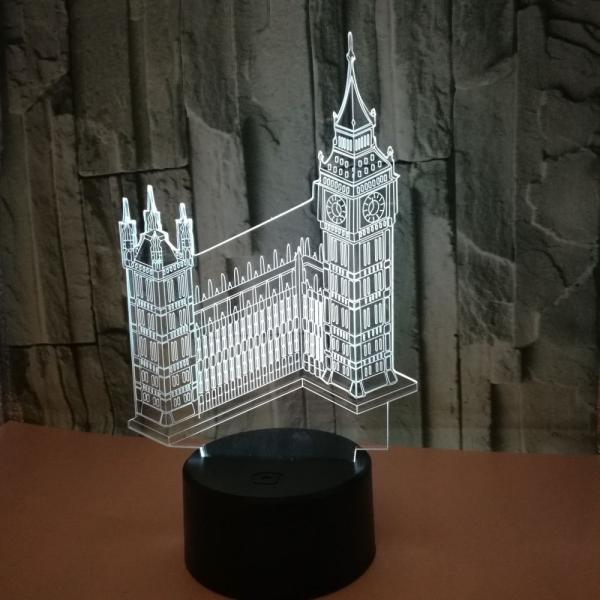 Building Big Ben 3D Night Lights Colorful custom picture Vision Gift Acrylic Table Lamps