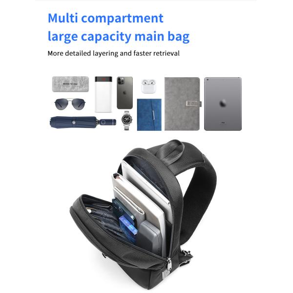 OEM ODM Легкий водонепроницаемый кроссбоди мужской рюкзак с USB-портом