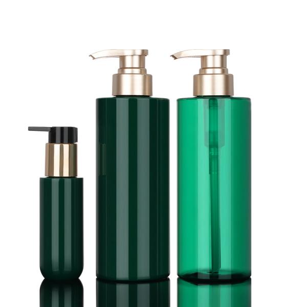 Gold Pump Unique 500 Ml Recyclable Biodegradable Square Pump Shampoo Plastic Bottle