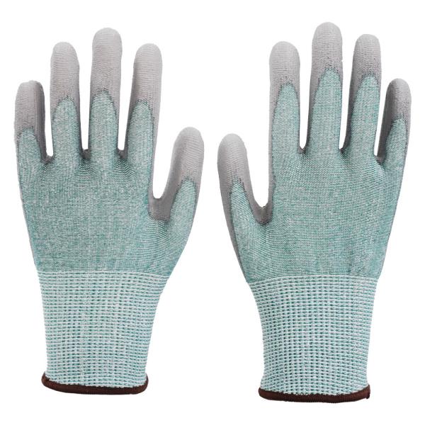 4X42E 13 Gauge PU Palm Industrial Gloves Polyester Liner Wear Resistant Construction Gloves