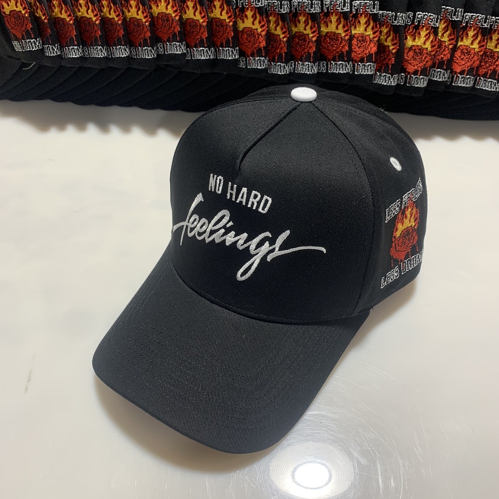 Customized 5 Panel 3D Puff Embroidery Logo Baseball Caps Structured Cotton Design Hat