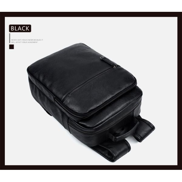 New Men's Travel Backpack Korean Backpack Leisure Student Schoolbag Soft PU Leather men backpack bag