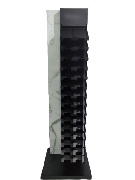 Floorstanding Porcelain Panel Tile Display Stand Tower Holder Stone Sample Display Rack