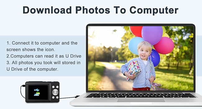 Digital Camera FHD 1080P Digital Point and Shoot Camera with 16X Zoom Anti Shake 32GB Card Compact Small Camera for Boys Girl