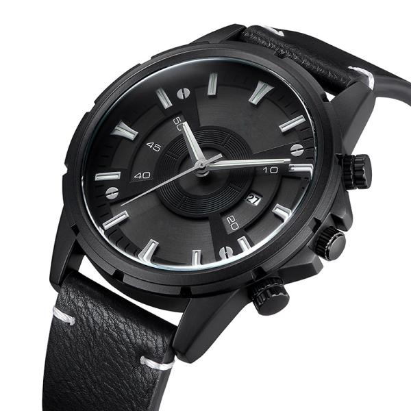 Multipurpose Mens Black Metal Watches scratchresistant wearresistant