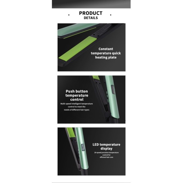 Hair Straightener Salon Professional Electric Digital LED Ceramic Coating Fast Heating Overheating Protection Flat Iron Outdoor