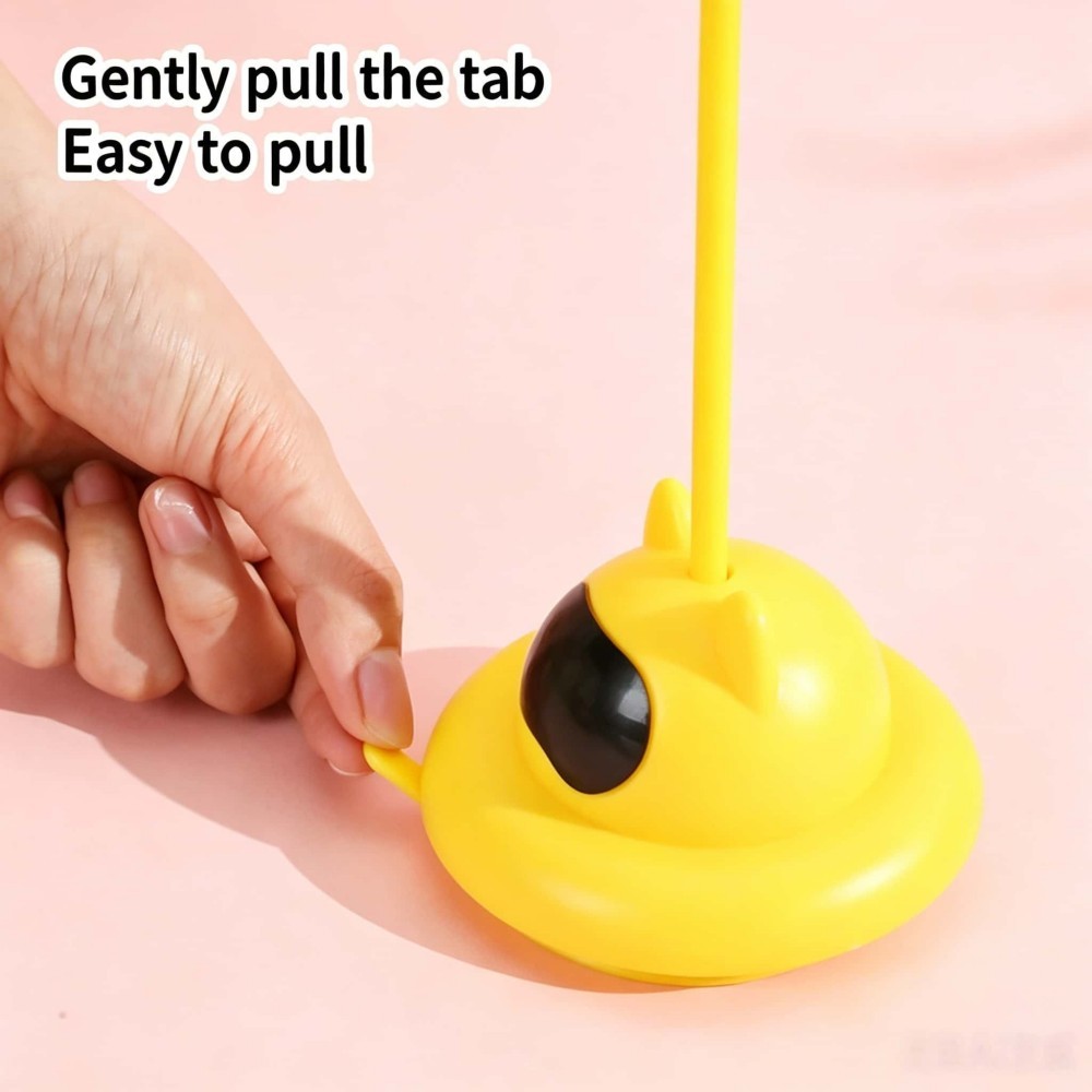 Suction Retractable Pendant Teaser Wand Steel Wire Interactive Cat Toy With Feather