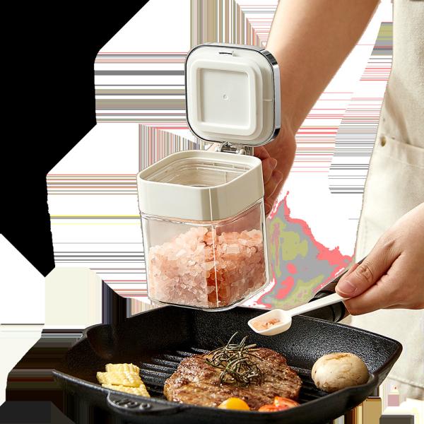 2024 New Design Kitchen Seasoning Storage Container Glass Spice Salt Jars With Stainless Steel Lids