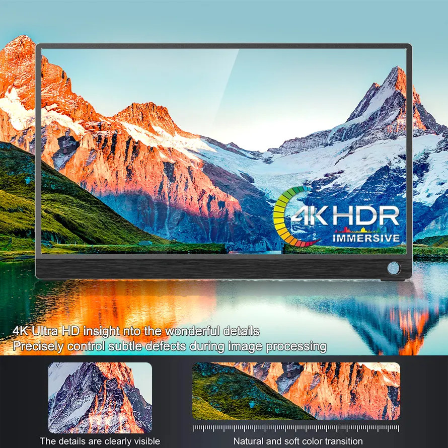 14 дюймовый 4K IPS экран Dual USB C портативный игровой монитор Slim Lightweight 100% Color