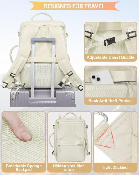 Travel Backpack Flight Airline Approved, Personal Item Bag For Women, Laptop Backpack, Waterproof Sports Casua