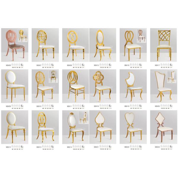 Cushioned Modern Event Stainless Steel Chair And Table Circle Back For Banquet Wedding