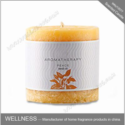 Colorful Long Lasting Scented Pillar Candles With Customized Round Logo Sticker