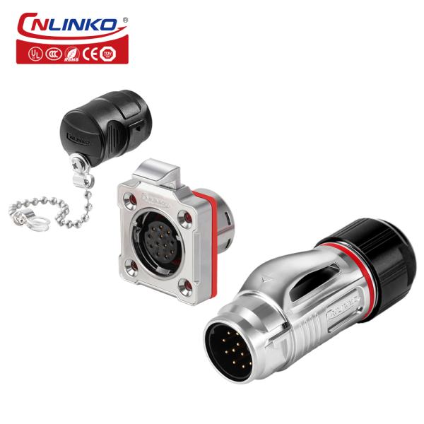 CNLINKO M20 7 Pin IP68 Waterproof Circular Solder Copper Pin Power Cable Type Connector Plug