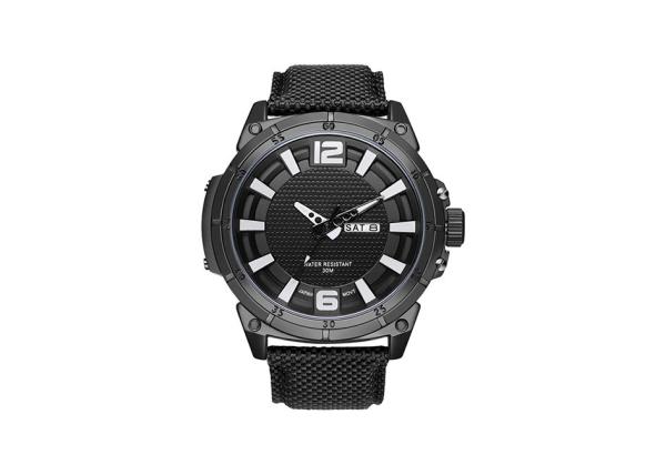Genuine Leather Strap Alloy Case Watch Waterproof Quartz 52mm Case Diameter