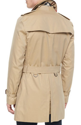 Oversized Mens Long Bomber Jacket , Adjustable Belt Long Double Breasted Trench Coat