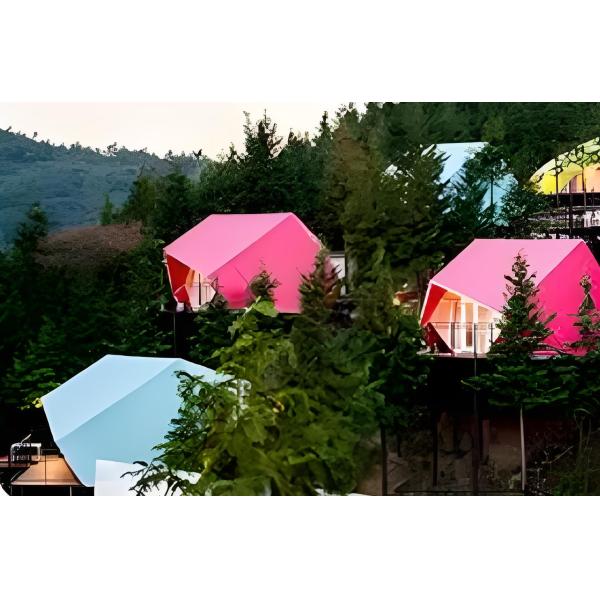 Light Steel Structure Outdoor Glamping House Prefabricated Easy To Move