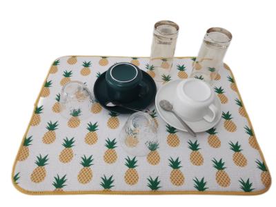 Microfiber imprimant le tapis lavable de séchage de plat