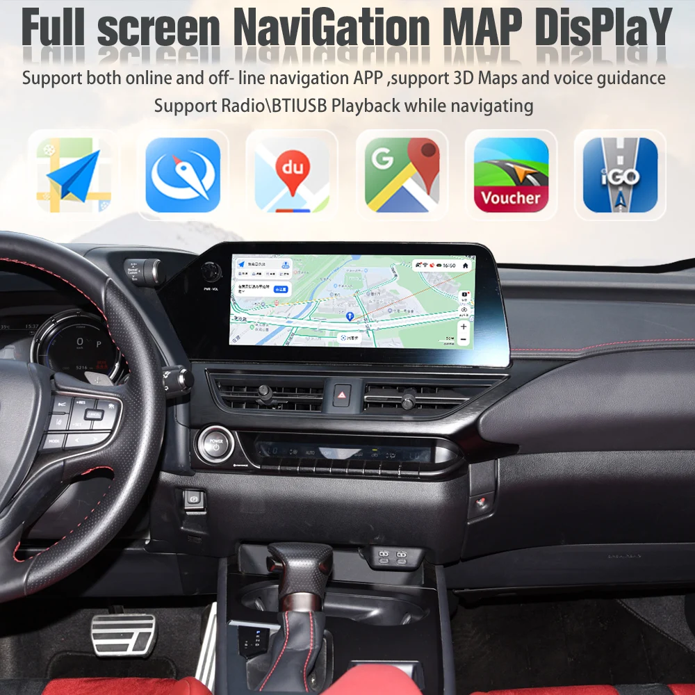 Интерфейс Carplay Car Video Для LEXUS UX 2019-2021 Интерфейс системы Android с сенсорной панелью экрана и 360 AHD ((128GB)