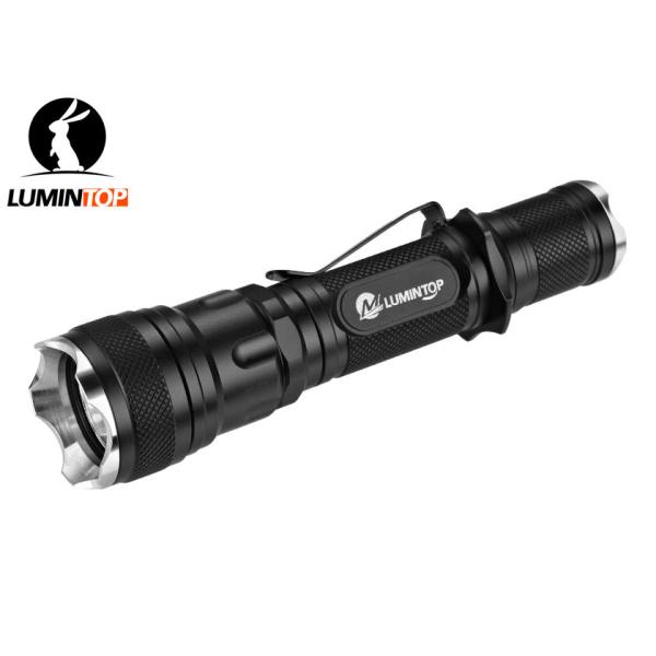 Black Lumintop Td12 Flashlight , Cree Tactical Flashlight With Remote Controller