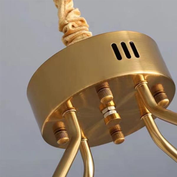 80*35*12 Round Luxurious Leather Dining Chandelier Oval LED Dropout Lamp for Restaurant