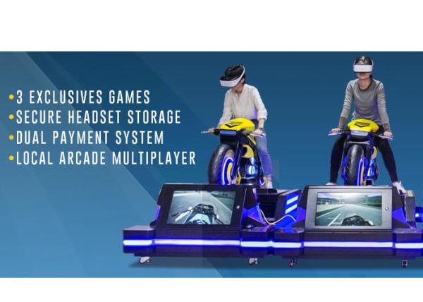 Adults VR Motorcycle Simulator Amusement Park Pcs Racing Games Black Yellow