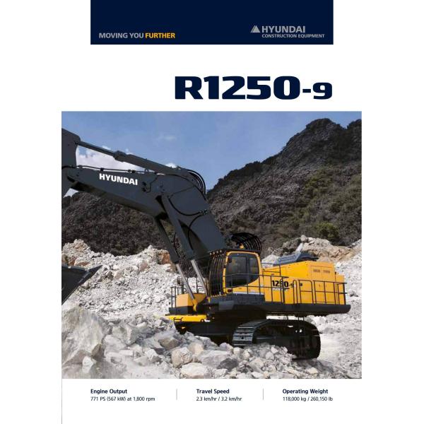 Brand New Korea Hyundai Excavator HX1250 Jindongyu Machinery