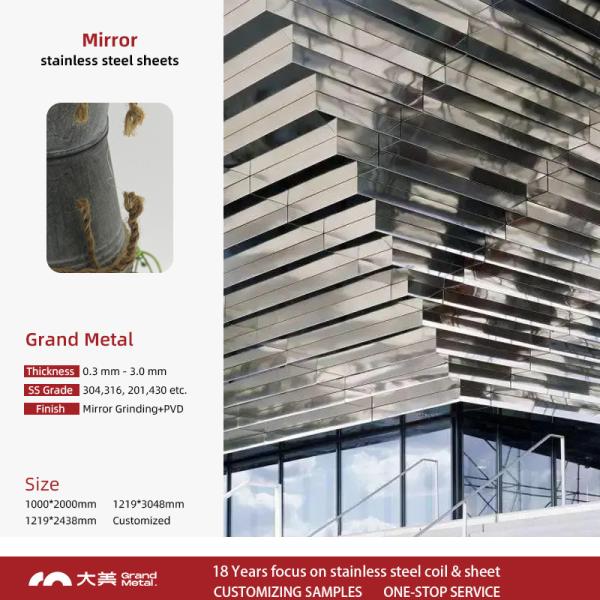 0.3mm Mirror Stainless Steel Sheet 304 For Building Decoration