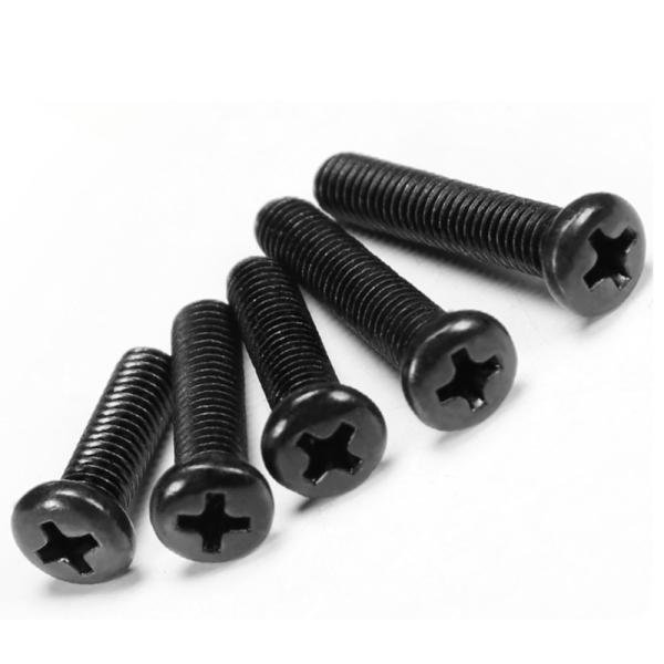 PM coated black screw with cross groove round head electronic small screw and micro pan head screw M1/M2/M3/M4/M5