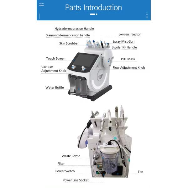 Skin Cleaning Hydrafacial Beauty Machine 7 In 1  Diamond Oxygen Jet Peel Machine