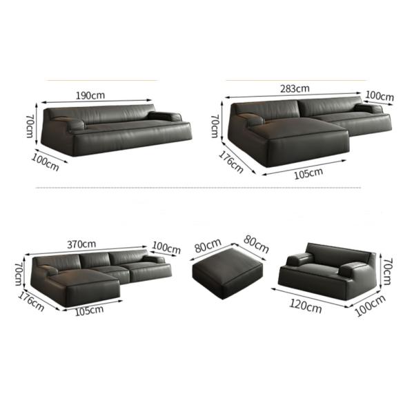 Аристократы l формируют роскошную кожу первого слоя софы итальянца мебели живущей комнаты