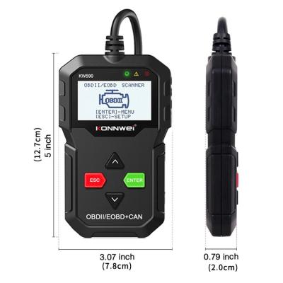 16 - Lecteur de code tenu dans la main automatique d'erreur de moteur de voiture de l'analyseur KW590 de moteur de Pin