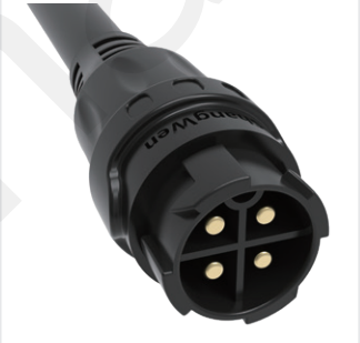 Solder 4pin M19 Connector Overmolded Black Nylon PA66 Aluminum Alloy Shell