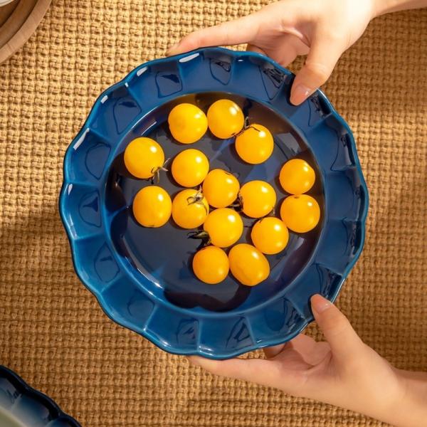 Gradiente Azul e Branco Servidores de Jantar Conjunto de Servidores de Mesa Floral de Ossos de Cerâmica para o Dia da Mãe