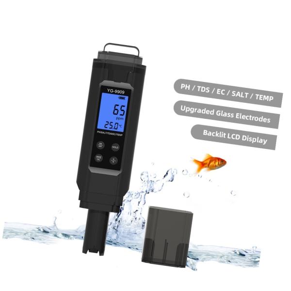 5-in-1 Digital Meter PH Salinity Temperature TDS EC Tester With Backlight For Water Quality Monitoring