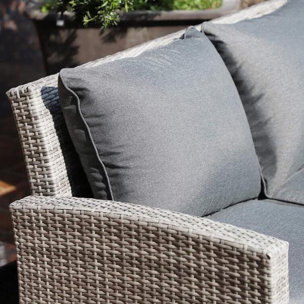 Leisure Outdoor AJUNION All Hand Woven Wicker Garden Furniture Set with Tempered Glass