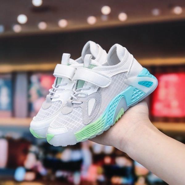 Illuminated Sole ODM Printing Children'S Sport Shoes Light Breathable Upper
