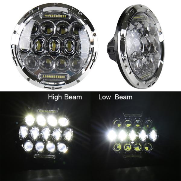 Customized 75W Diecast Aluminum Housing PC Lens 7 Inch Round LED Motorcycle Headlight