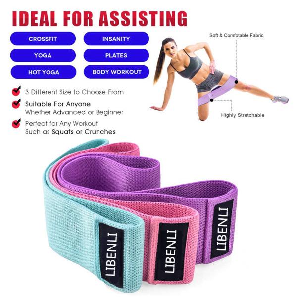 66cm 76cm 86cm 3pcs elastic workout straps Gym With Carry Bag