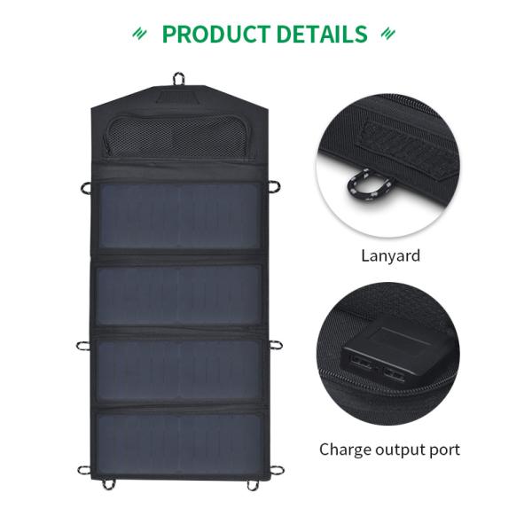 28W 6V/4.66A Travel Waterproof Charge Low Power Solar Panel Outdoor Foldable Portable
